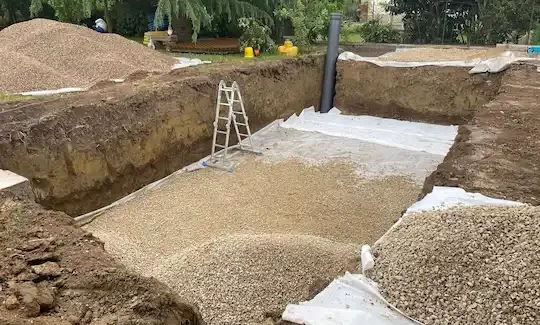 Terrassement piscine Manom Chantier de piscine à Manom